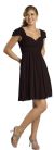 Modest Half Sleeves Pleated Short Party Dress in Black